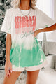Retro Christmas Bleached Graphic T-Shirt (Green) - NanaMacs