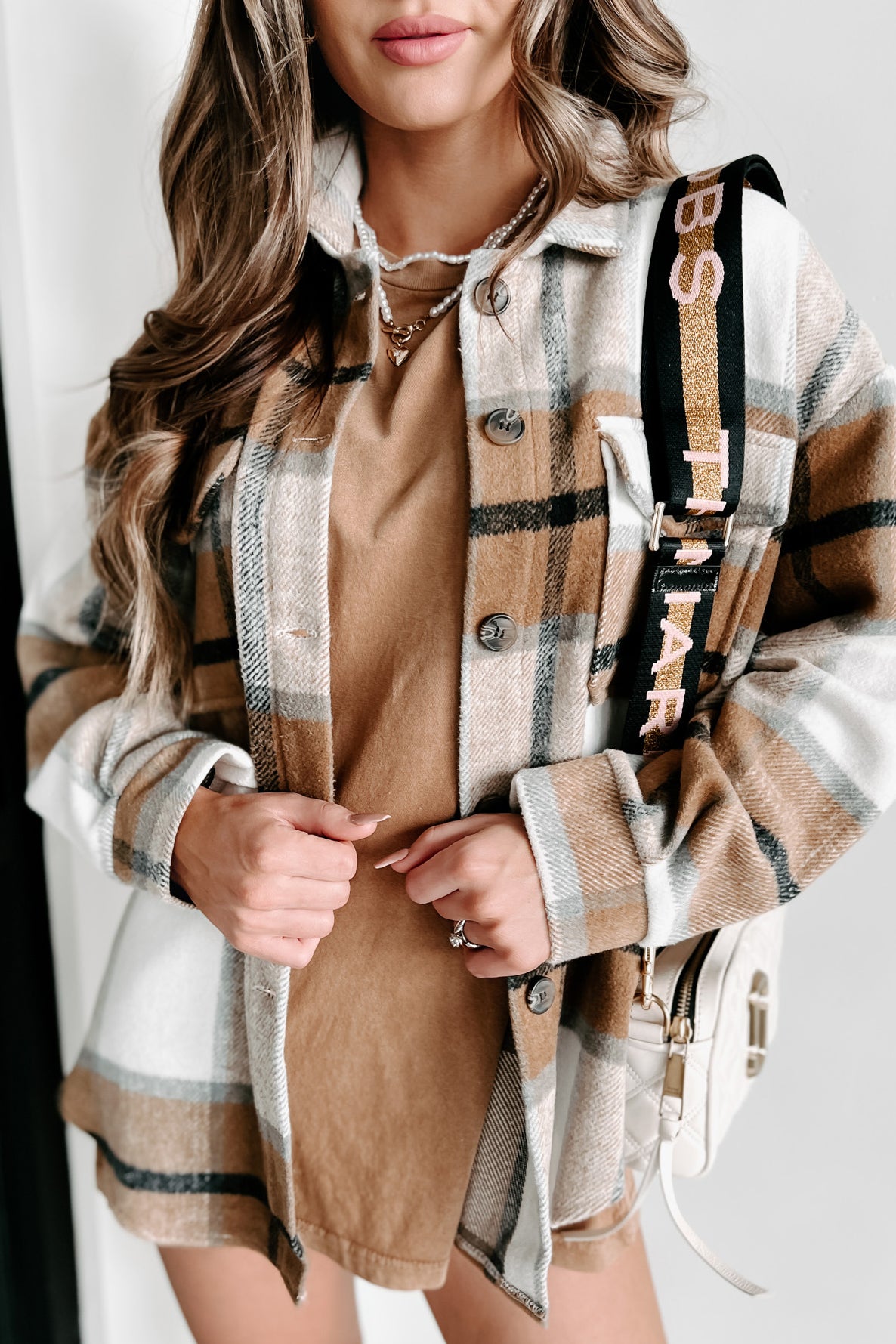 Tandy Plaid Shacket (Brown) - NanaMacs