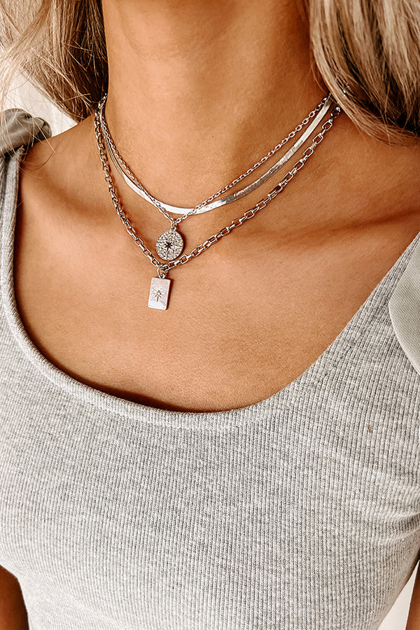 Work Attire Layered Necklace (Silver) - NanaMacs