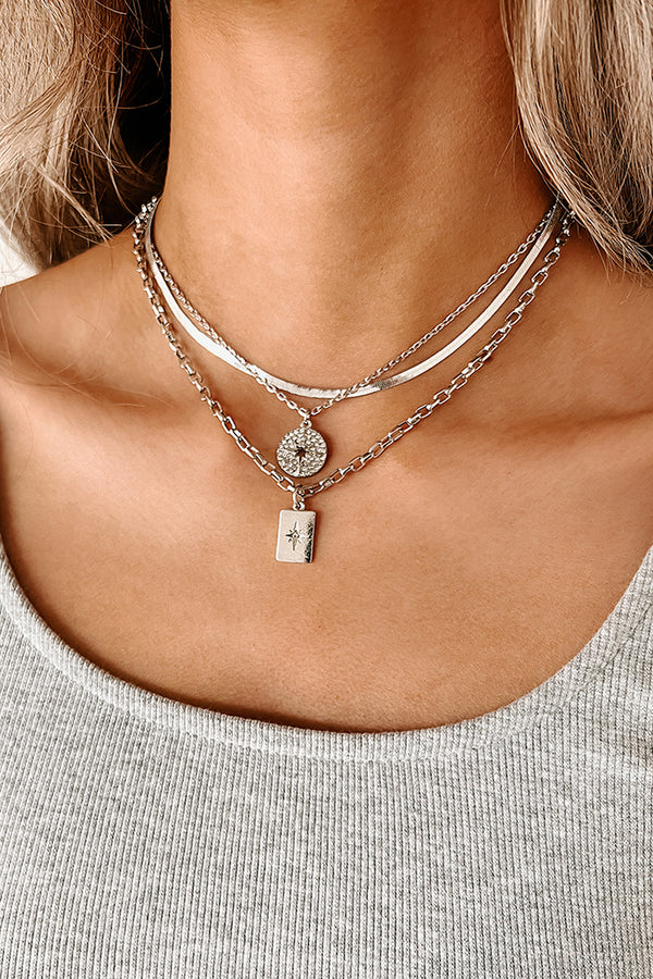 Work Attire Layered Necklace (Silver) - NanaMacs