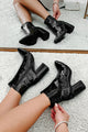 Mariko Patent Leather Booties (Black) - NanaMacs
