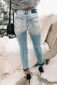 "Roger That" Distressed Shadow Hem Risen Jeans (Light) - NanaMacs