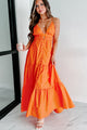 Spring Into It Open Back Maxi Dress (Orange) - NanaMacs