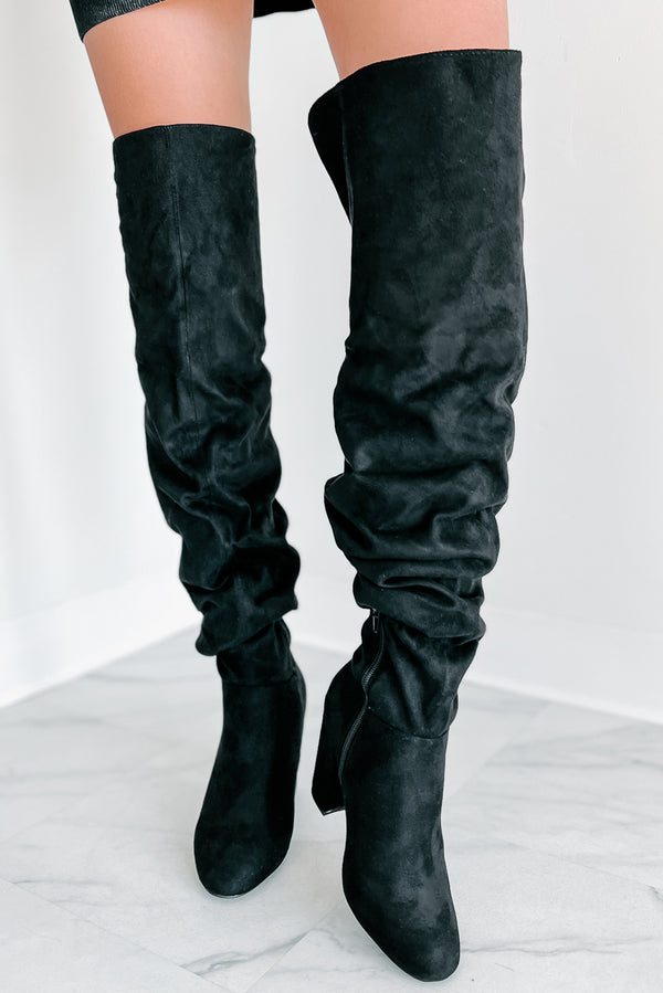 Make It A Martini Slouchy Over The Knee Boots (Black) - NanaMacs