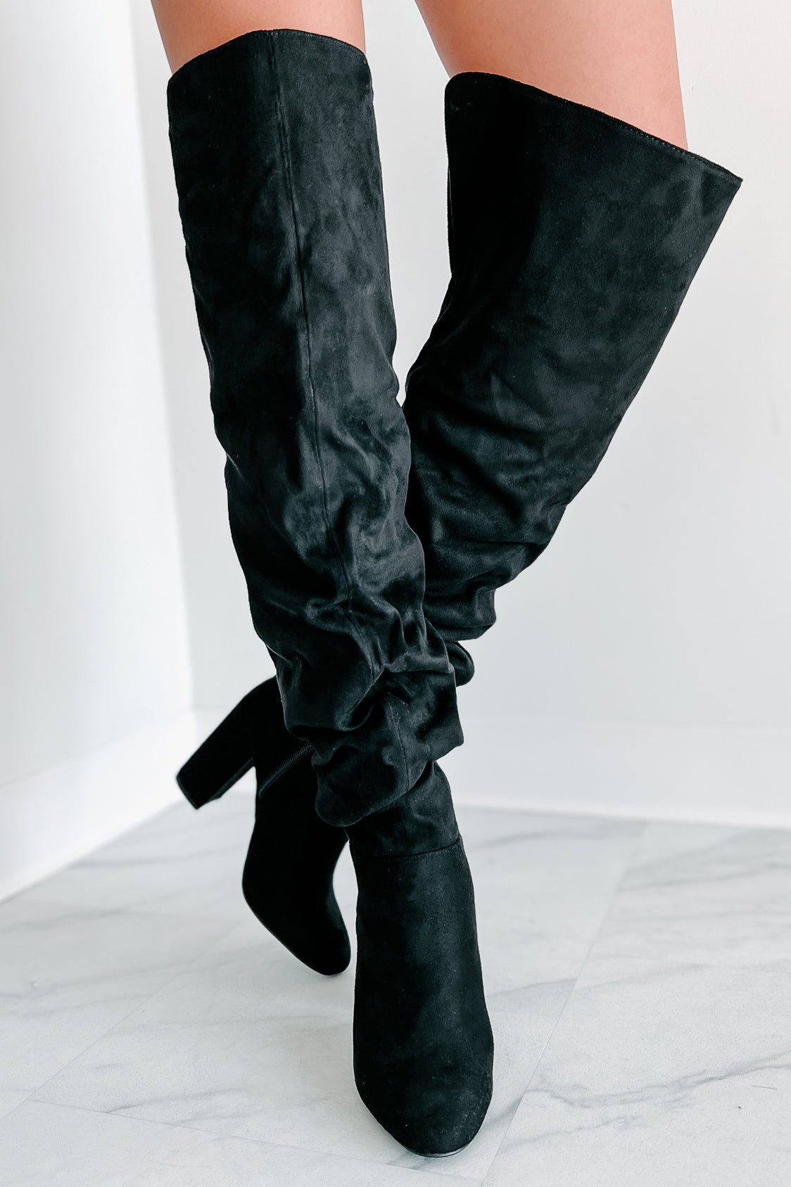 Black slouch over hotsell the knee boots