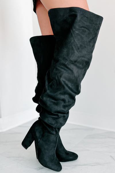 Make It A Martini Slouchy Over The Knee Boots (Black) - NanaMacs