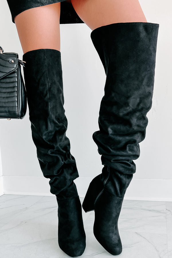 Make It A Martini Slouchy Over The Knee Boots (Black) - NanaMacs