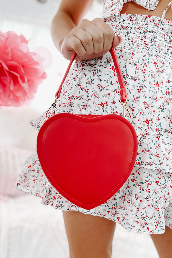 Holder Of Hearts Faux Leather Heart Shaped Purse (Red) - NanaMacs