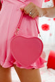 Holder Of Hearts Faux Leather Heart Shaped Purse (Fuchsia) - NanaMacs