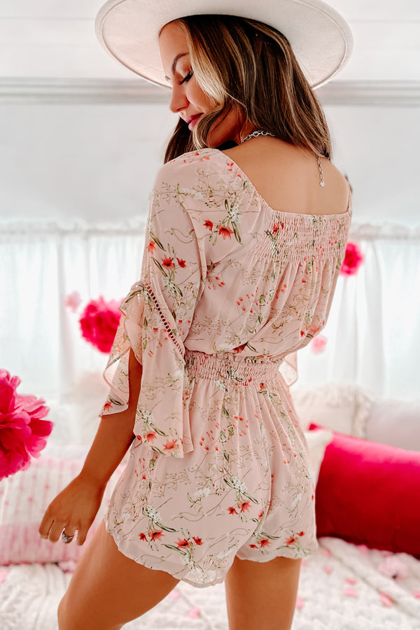 Floral Day Dream Cut Out Floral Romper (Pink) - NanaMacs