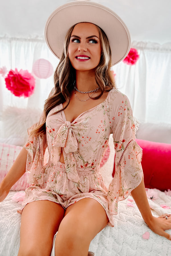 Floral Day Dream Cut Out Floral Romper (Pink) - NanaMacs