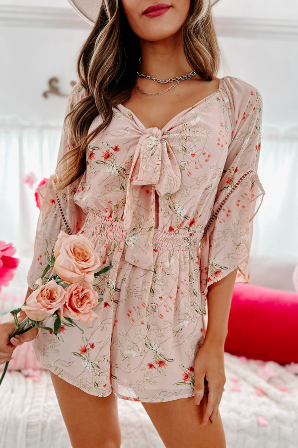 Floral Day Dream Cut Out Floral Romper (Pink) - NanaMacs