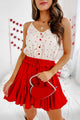 Heart To Heart Tank Strap Heart Printed Dress (Red) - NanaMacs