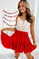Heart To Heart Tank Strap Heart Printed Dress (Red) - NanaMacs