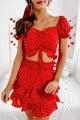 Fine In Floral Two Piece Floral Set (Red) - NanaMacs
