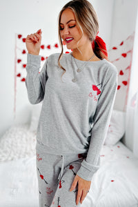 Be Mine Two Piece Lounge Set (Heather Grey) - NanaMacs