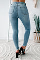 She's Bad High Rise Button-Fly Distressed Skinny Jeans (Light) - NanaMacs