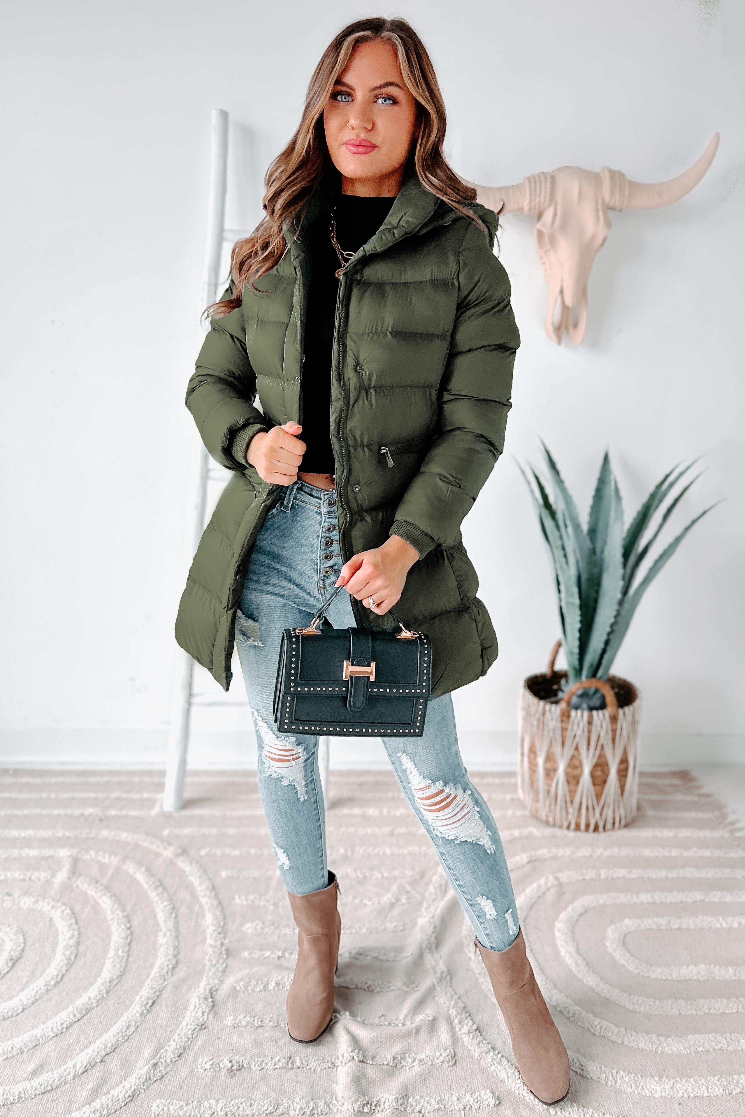 Olive green 2024 puffer coat