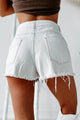 Tati High Rise Distressed Denim Shorts (Off White) - NanaMacs