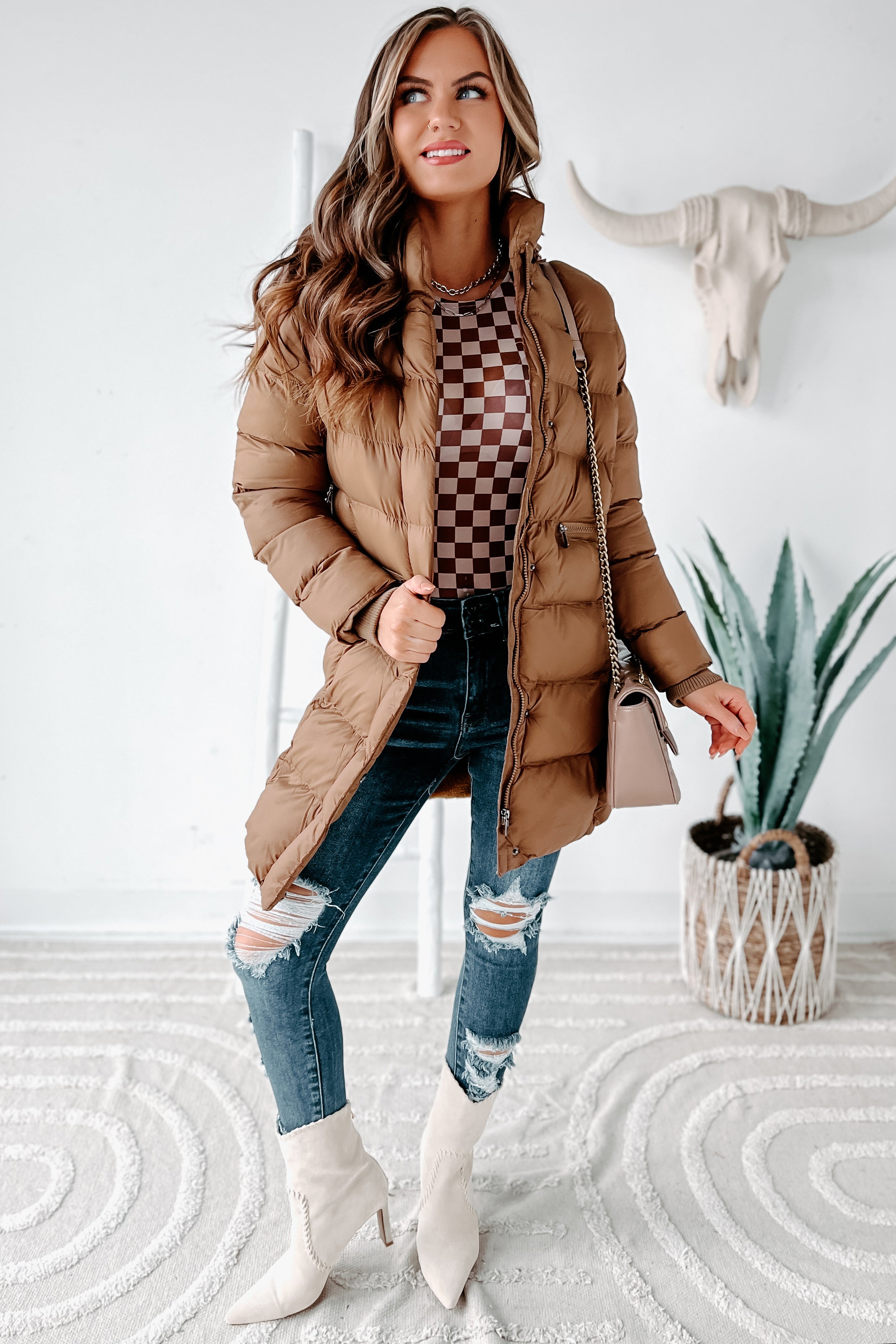 Knee length best sale puffer jacket