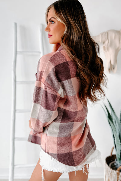 Elnora Plaid Shacket (Pink) - NanaMacs