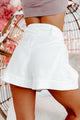 Faithful Friend High Rise Linen Paperbag Waist Shorts (Off White) - NanaMacs