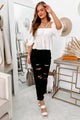 When Love Comes Along Ruched Puff Sleeve Top (Off White) - NanaMacs