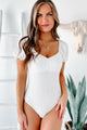 Simple Sweetheart Puff Sleeve Ruched Bodysuit (Off White) - NanaMacs