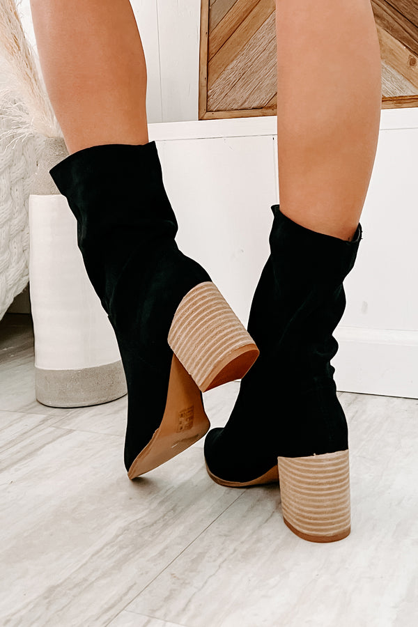 Don't Test Me Slouchy Pointed Toe Booties (Black) - NanaMacs