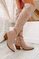 IMPERFECT Arisa Faux Suede Over The Knee Boots (Blush) - NanaMacs