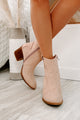 IMPERFECT Deceiving Looks Chinese Laundry Faux Leather Snake Print Booties (Blush) - NanaMacs