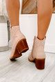 IMPERFECT Deceiving Looks Chinese Laundry Faux Leather Snake Print Booties (Blush) - NanaMacs