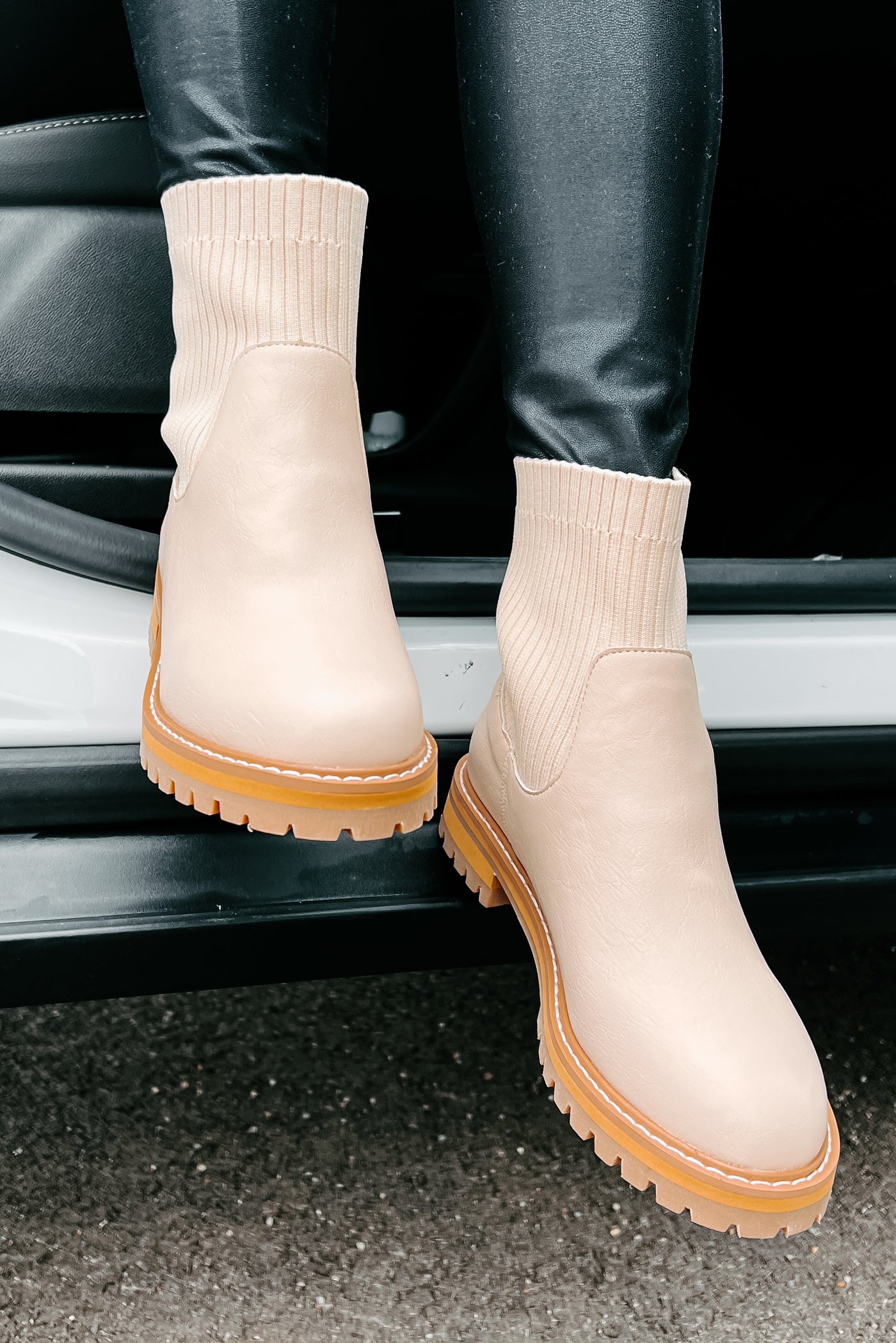 Ready For Whatever Ankle Knit Booties (Beige) · NanaMacs