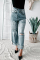 Aretha High Rise Cross-Over Wide Leg Risen Jeans (Medium) - NanaMacs