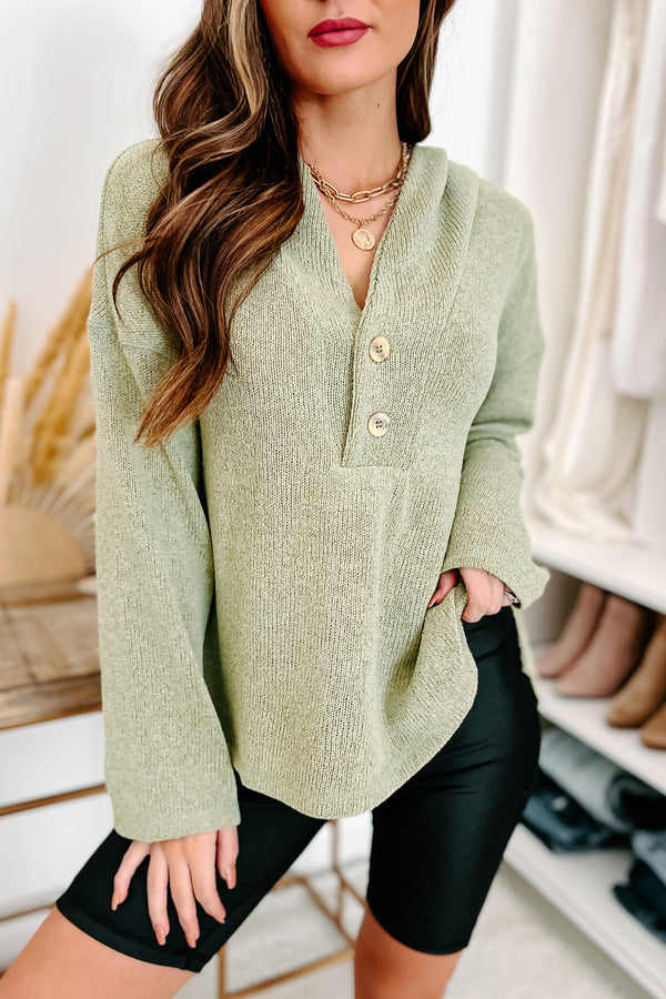 Effect Of Coziness Knit Hoodie (Sage) - NanaMacs