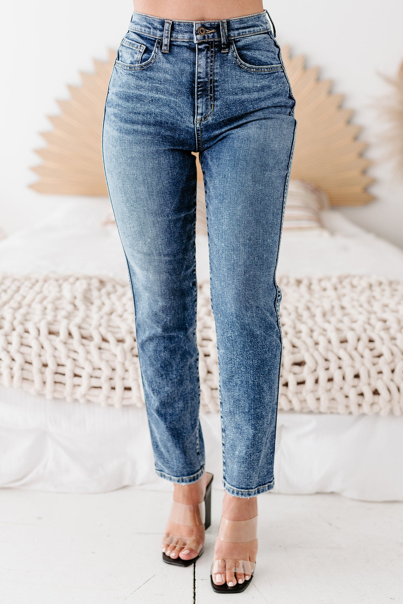 Stay Fresh Sneak Peek High Rise 90's Skinny Jeans (Medium Vintage) - NanaMacs