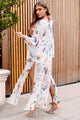 Sunny Solution Floral Print Duster Kimono (Blue) - NanaMacs