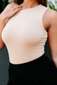 Easily Loved Ribbed Sleeveless Bodysuit (Nude) - NanaMacs