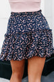 Perfect Poppies Ruffled Floral Skirt (Navy/Blush Multi) - NanaMacs