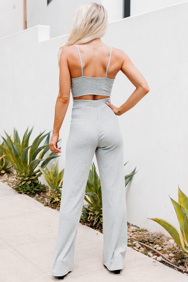 Fresh Perspective Ribbed Two Piece Set (Heather Grey) - NanaMacs