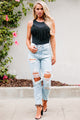 Melinda Sleeveless Fringe Detailed Bodysuit (Black) - NanaMacs