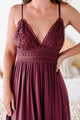Farryn Tie-Back Crochet-Lace Maxi Dress (Wine) - NanaMacs