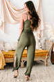 Free To Be Me Ankle Tie Jumpsuit (Olive) - NanaMacs