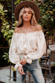 Forever Your Sweetheart Floral Textured Off The Shoulder Top (Ivory) - NanaMacs