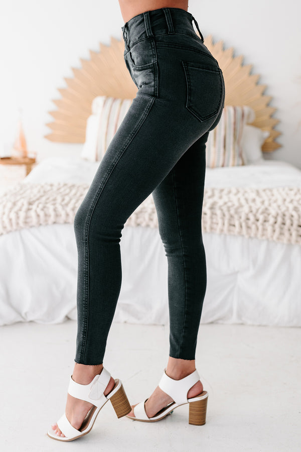 Differing Opinions Just Panmaco High Rise Extended Waist Skinny Jeans (Black) - NanaMacs