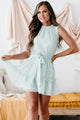 Made To Admire Sleeveless Textured Ruffle Dress (Mint) - NanaMacs