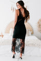Burning Desire Lace Trim Maxi Dress (Black) - NanaMacs