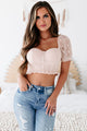 Most Likely To Crush Padded Lace Crop Top (Nude) - NanaMacs