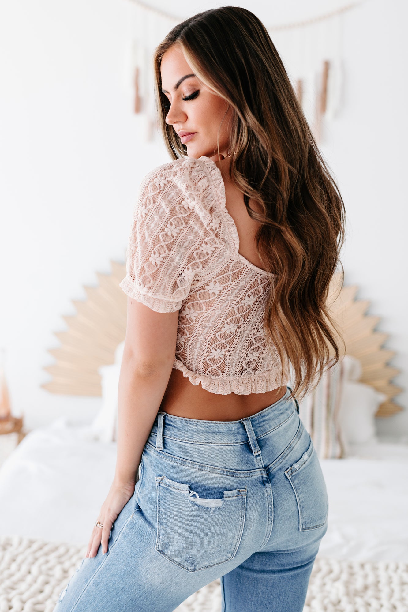 Most Likely To Crush Padded Lace Crop Top (Nude) - NanaMacs