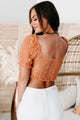 Most Likely To Crush Padded Lace Crop Top (Light Rust) - NanaMacs